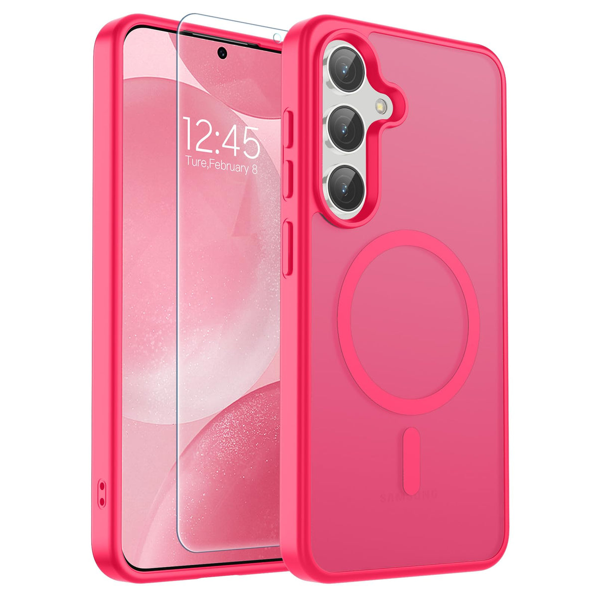 Transparent shockproof magnetic phone case for Samsung Galaxy S25 Ultra with screen protector