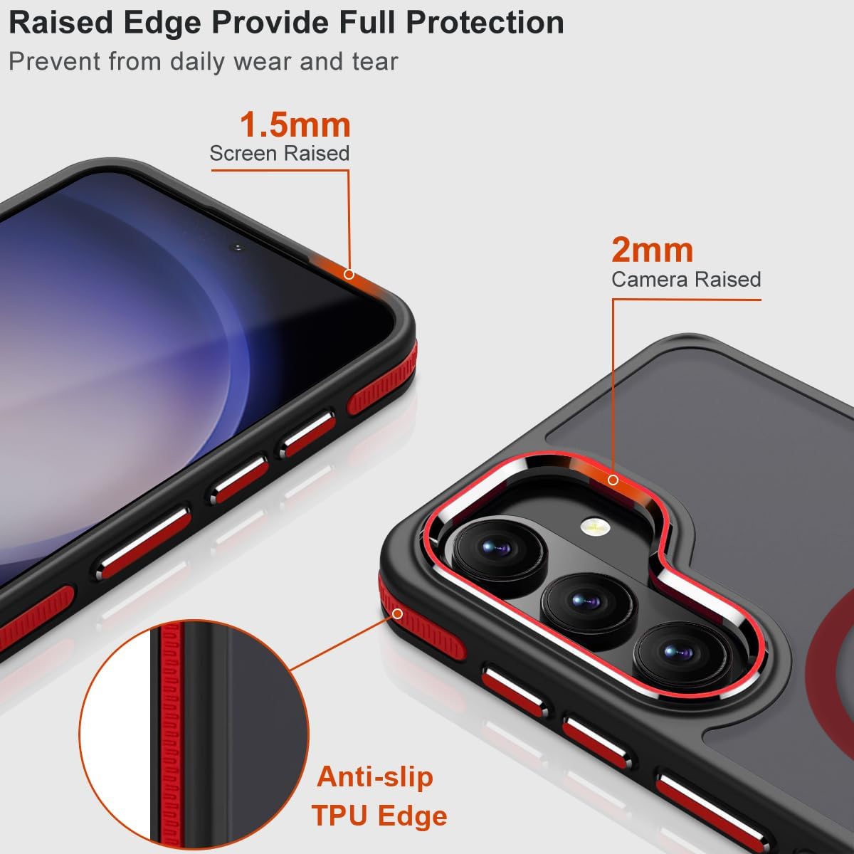 Anti-slip and shockproof phone case for Samsung Galaxy S23, compatible with MagSafe