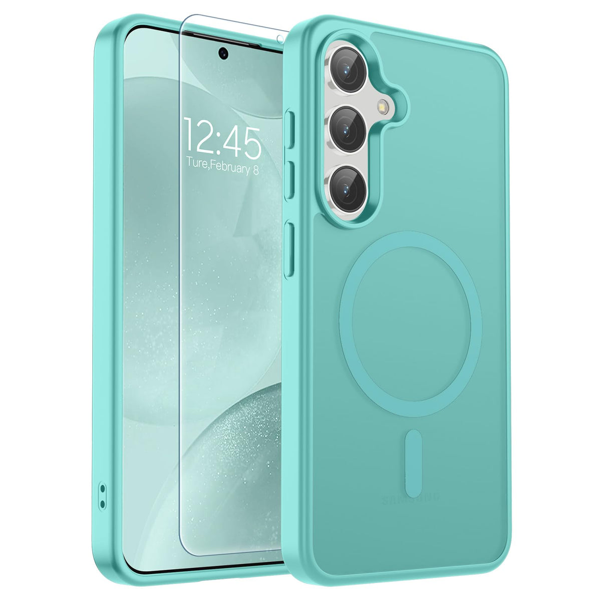 Transparent shockproof magnetic phone case for Samsung Galaxy S25 Ultra with screen protector