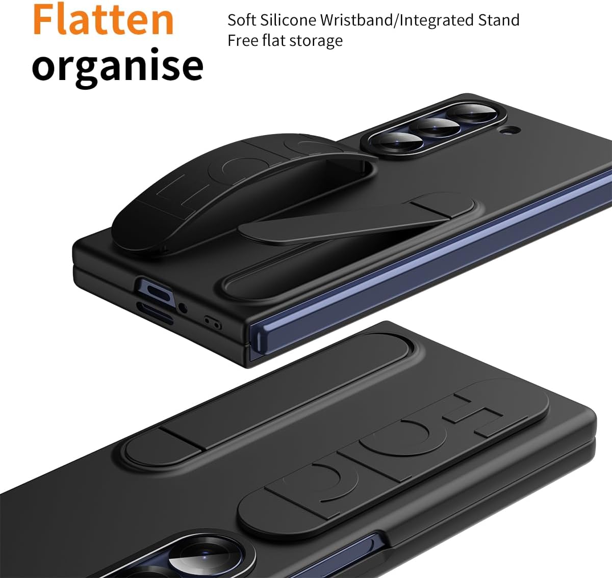 TPU Shockproof Phone Case with Wrist Strap & Stand for Samsung Galaxy Z Fold 7