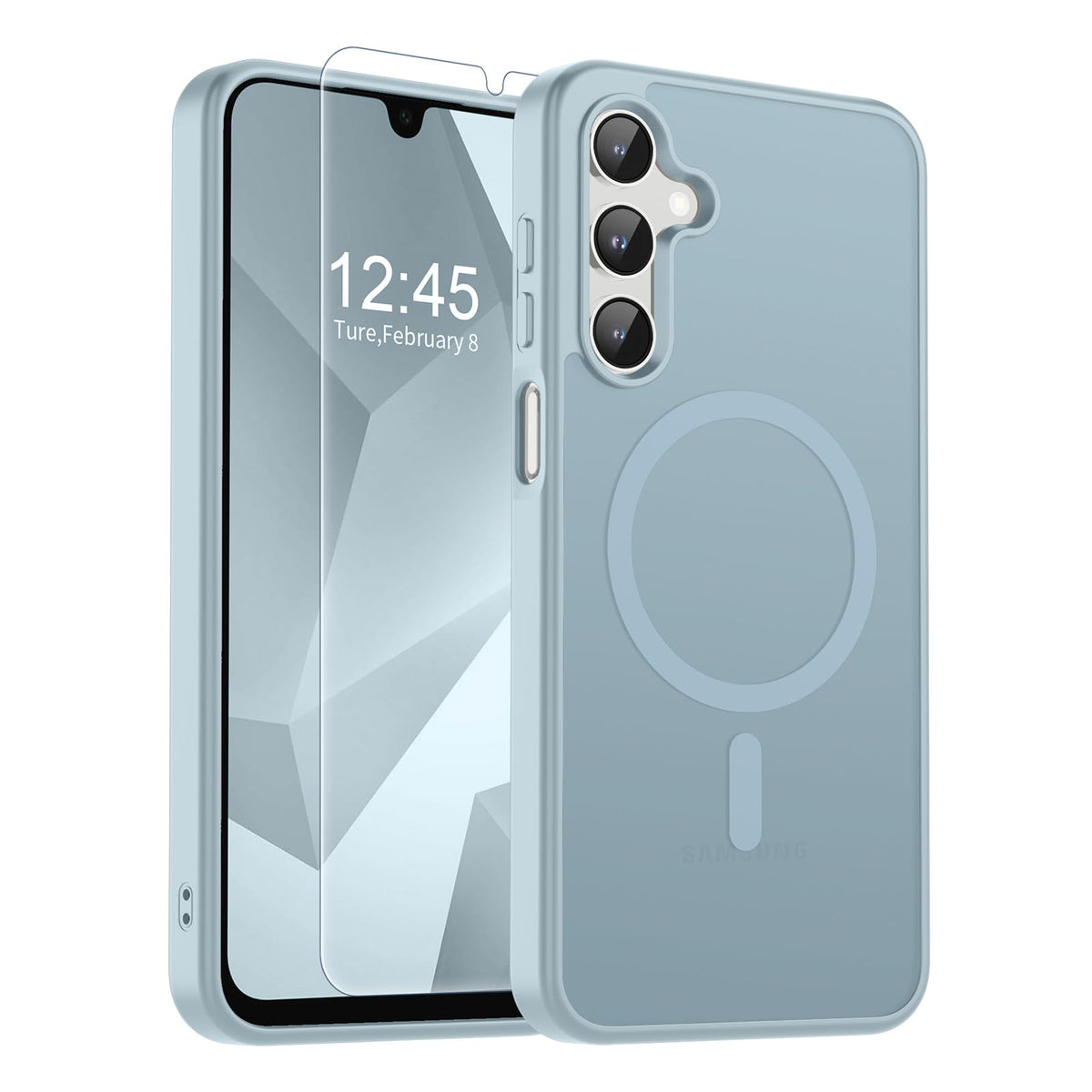 Transparent shockproof magnetic phone case for Samsung Galaxy S25 Ultra with screen protector