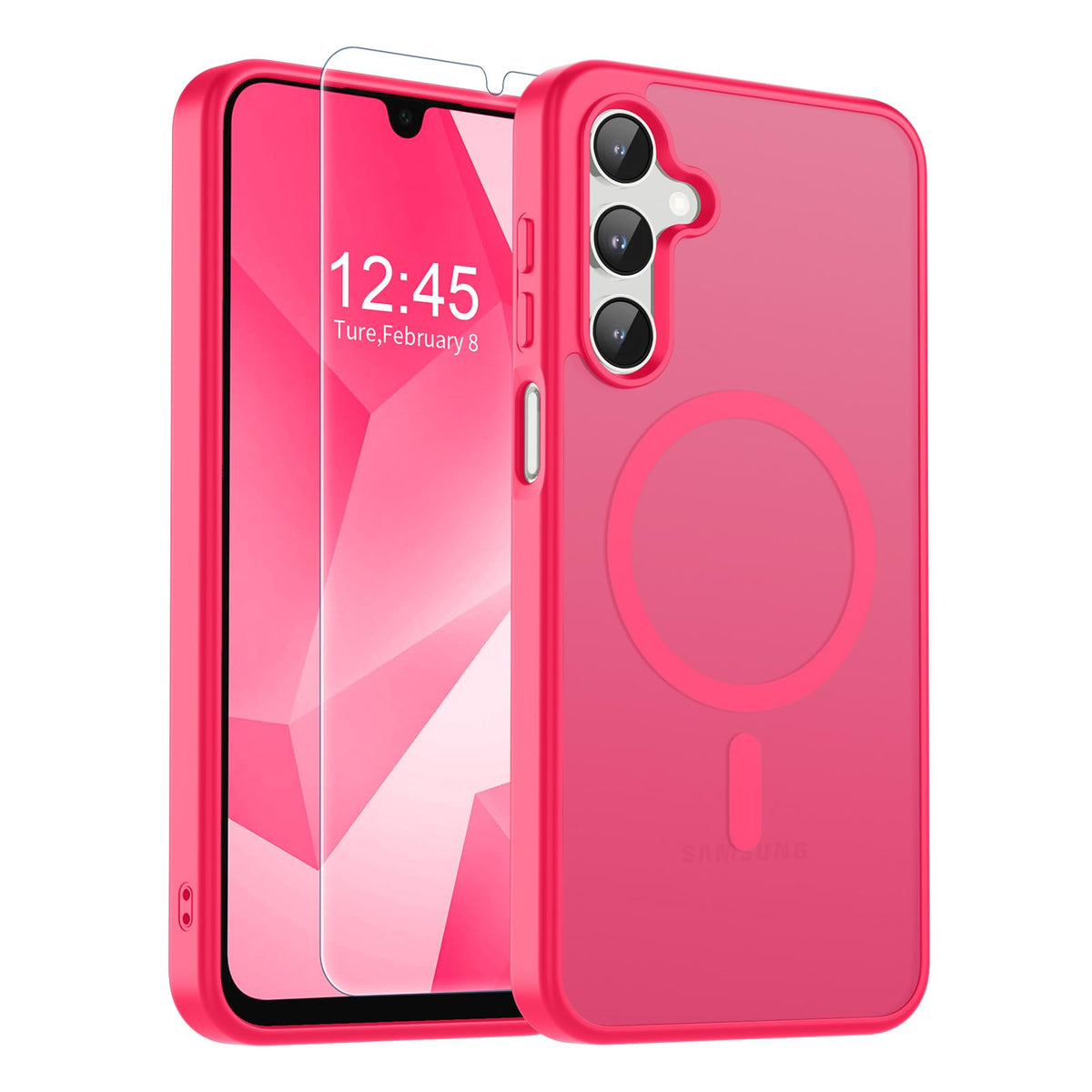 Transparent shockproof magnetic phone case for Samsung Galaxy S25 Ultra with screen protector