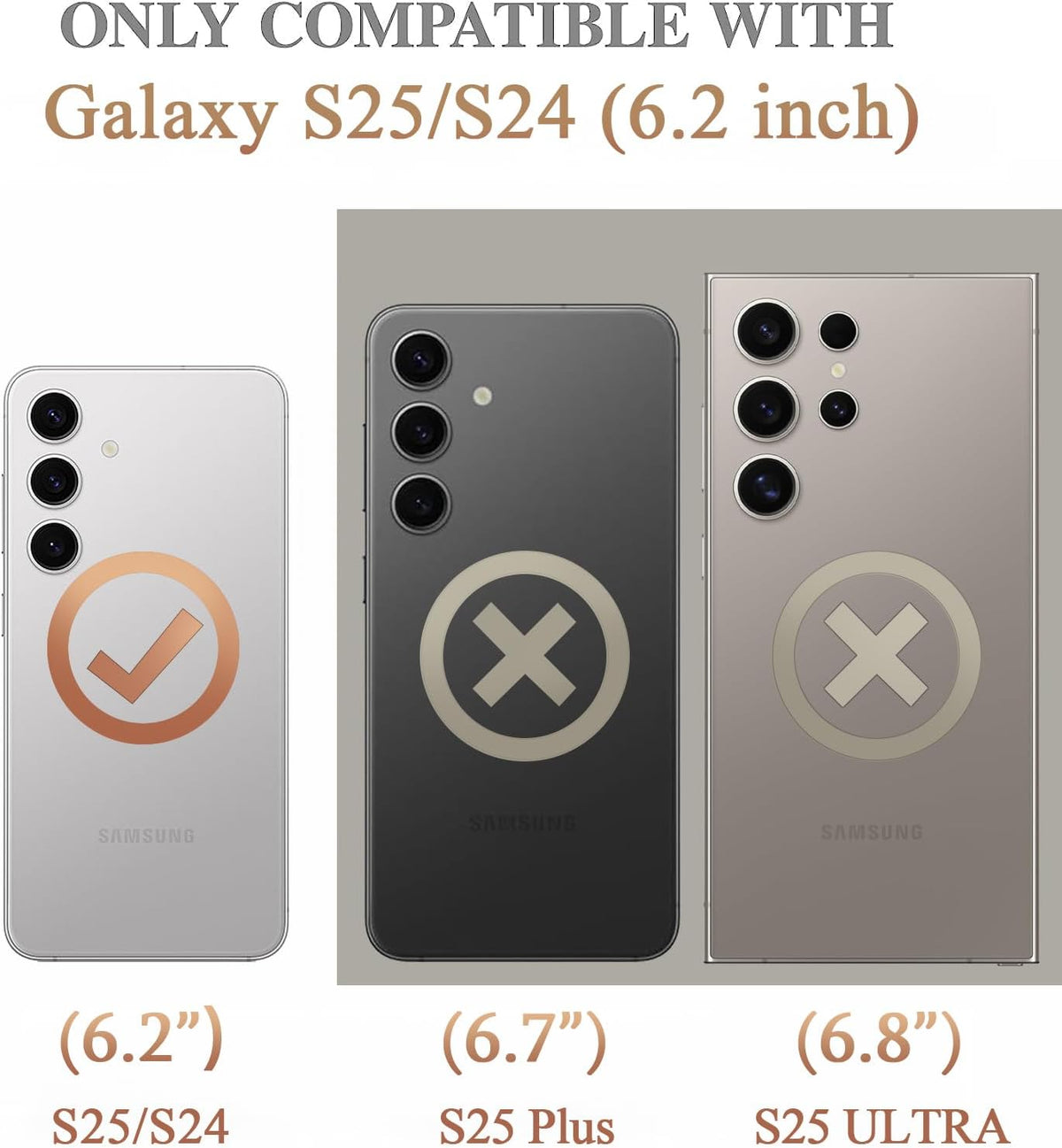 Military-grade shockproof phone case for Samsung Galaxy S25 with sliding camera cover and screen protector (1 piece)