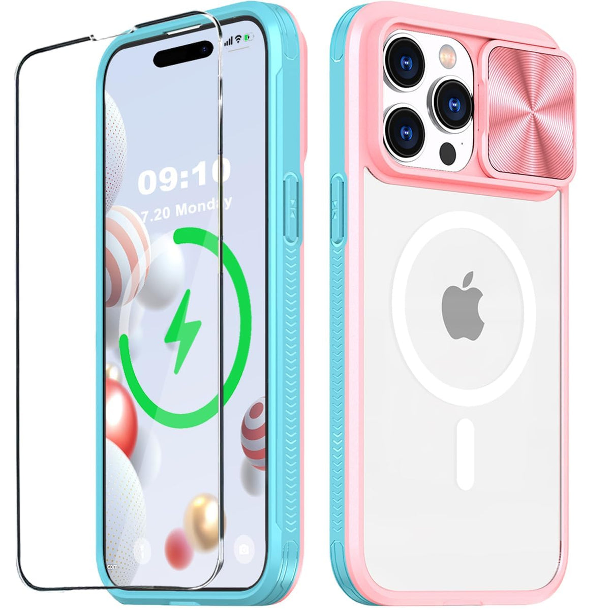 PU+PC MagSafe iPhone 15 Pro Max Case Clear Anti-Yellow with Screen Pr
