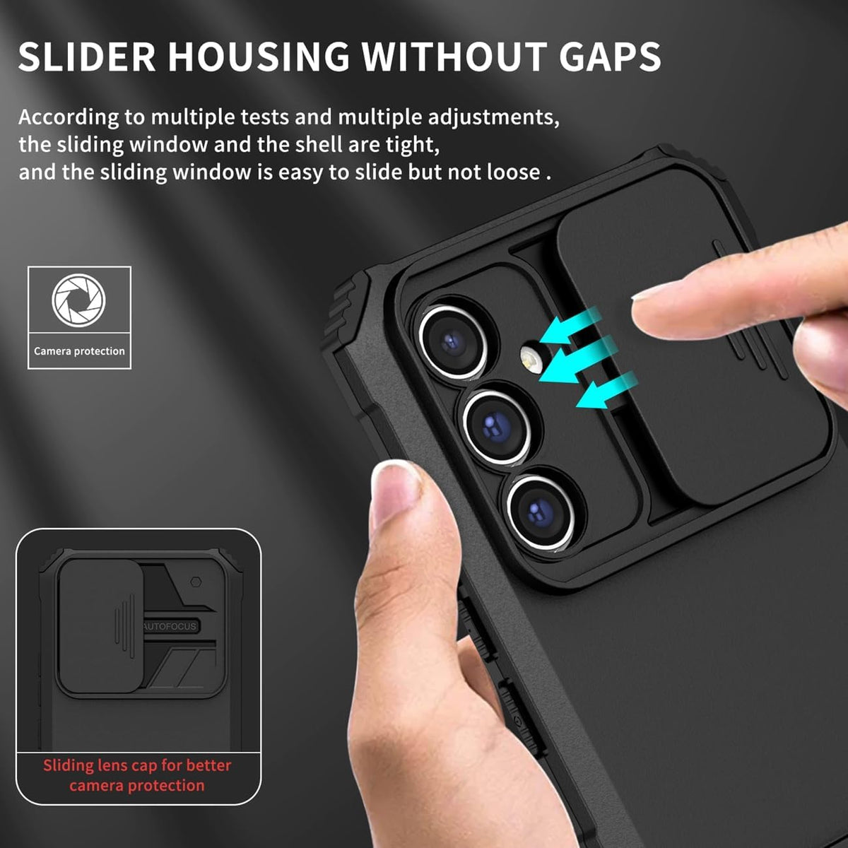 TPU+PC phone case with sliding camera holder for Samsung Galaxy A54 5G