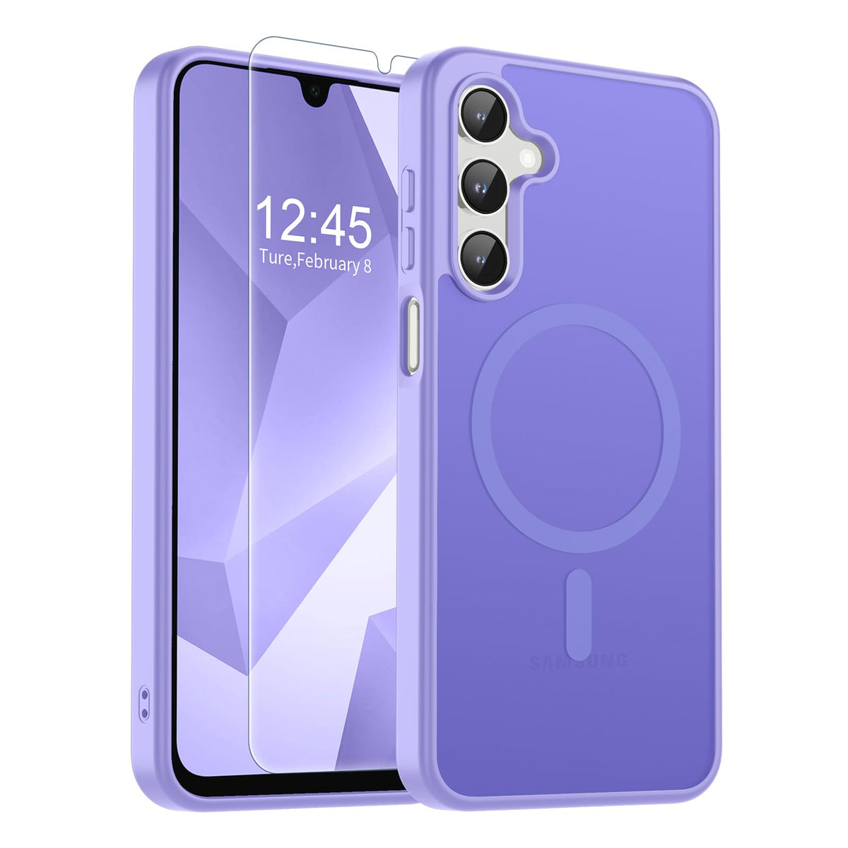Transparent shockproof magnetic phone case for Samsung Galaxy S25 Ultra with screen protector