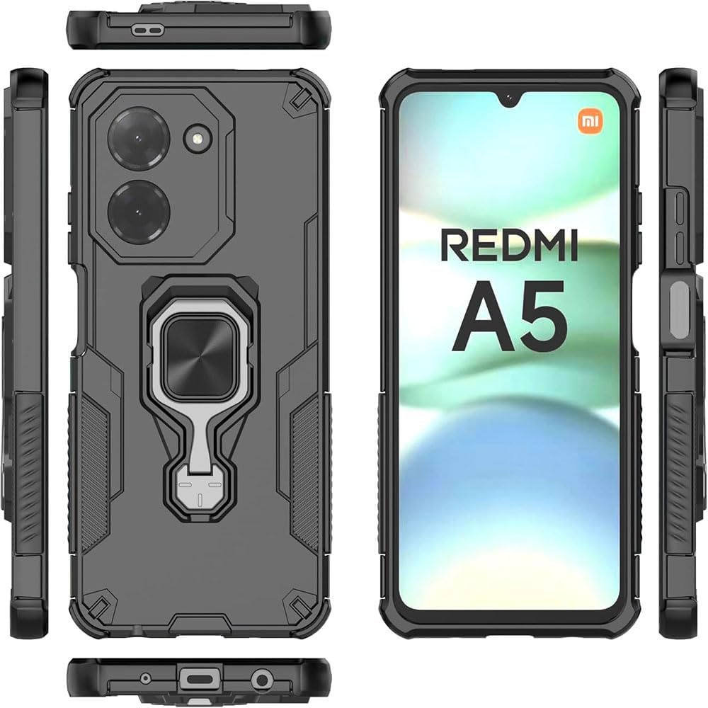 Shockproof protective case with stand for Xiaomi Redmi A5 4G, with tempered glass screen protector