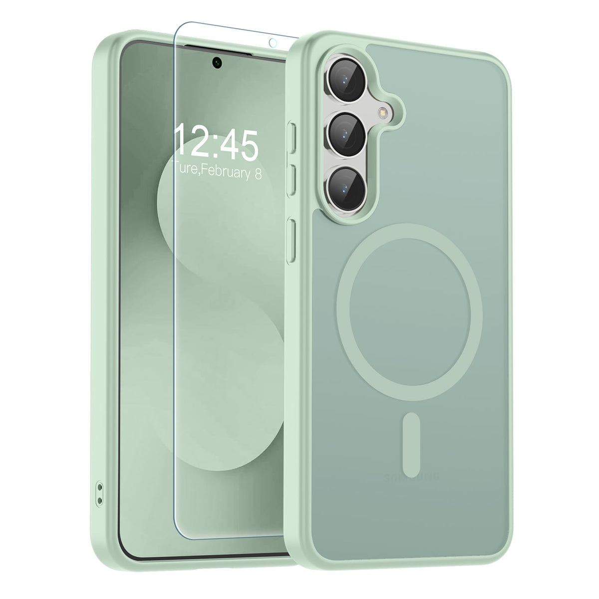 Transparent shockproof magnetic phone case for Samsung Galaxy S25 Ultra with screen protector