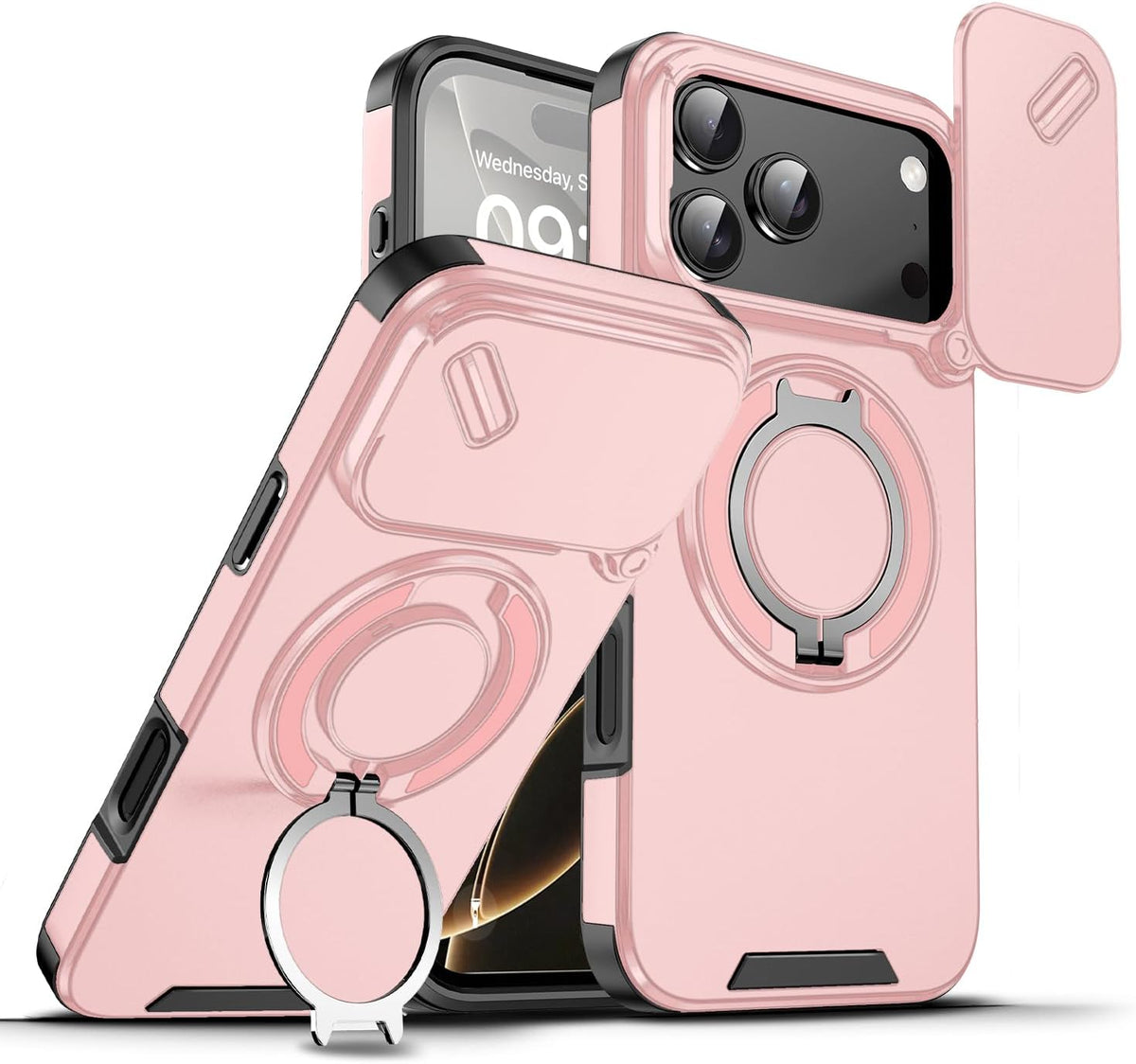 TPU+PC shockproof phone case with stand for iPhone 17 Pro Max