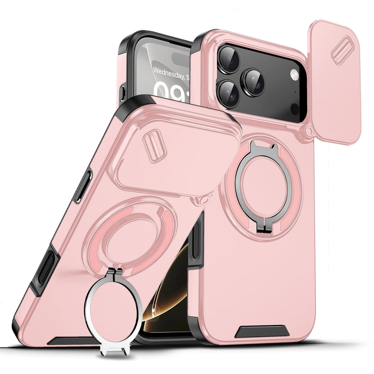 TPU+PC shockproof phone case with stand for iPhone 17 Pro Max