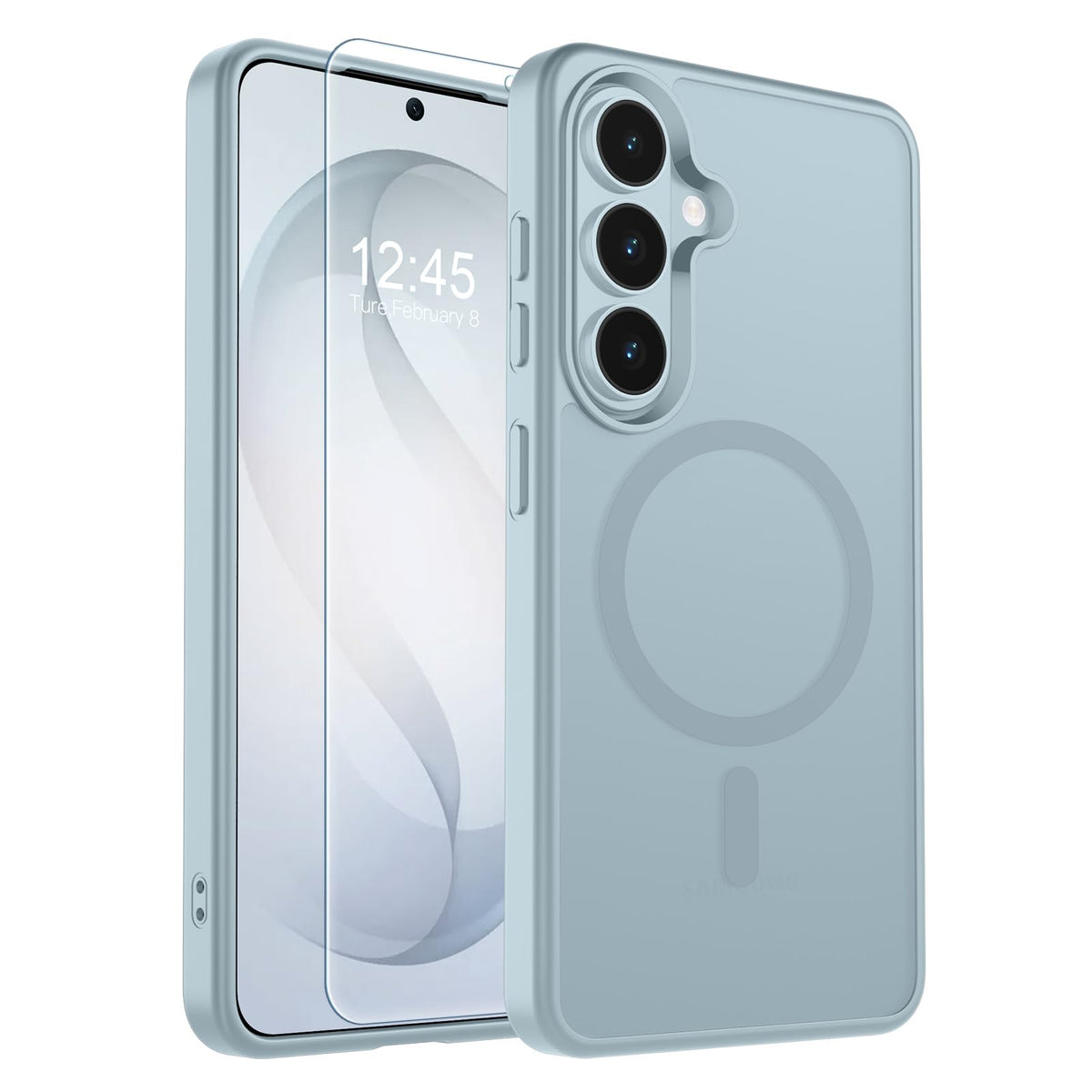 Transparent shockproof magnetic phone case for Samsung Galaxy S25 Ultra with screen protector