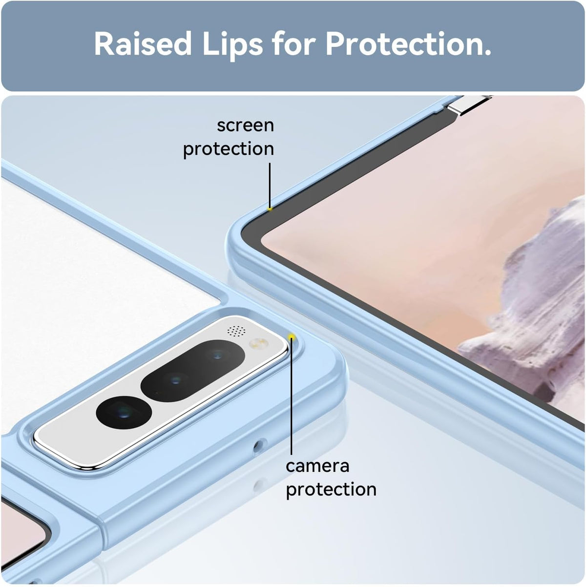 Transparent TPU+PC Acrylic Phone Case for Google Pixel Fold