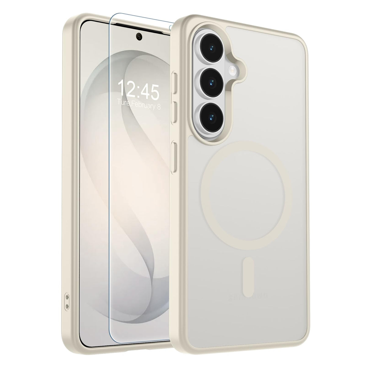 Transparent shockproof magnetic phone case for Samsung Galaxy S25 Ultra with screen protector