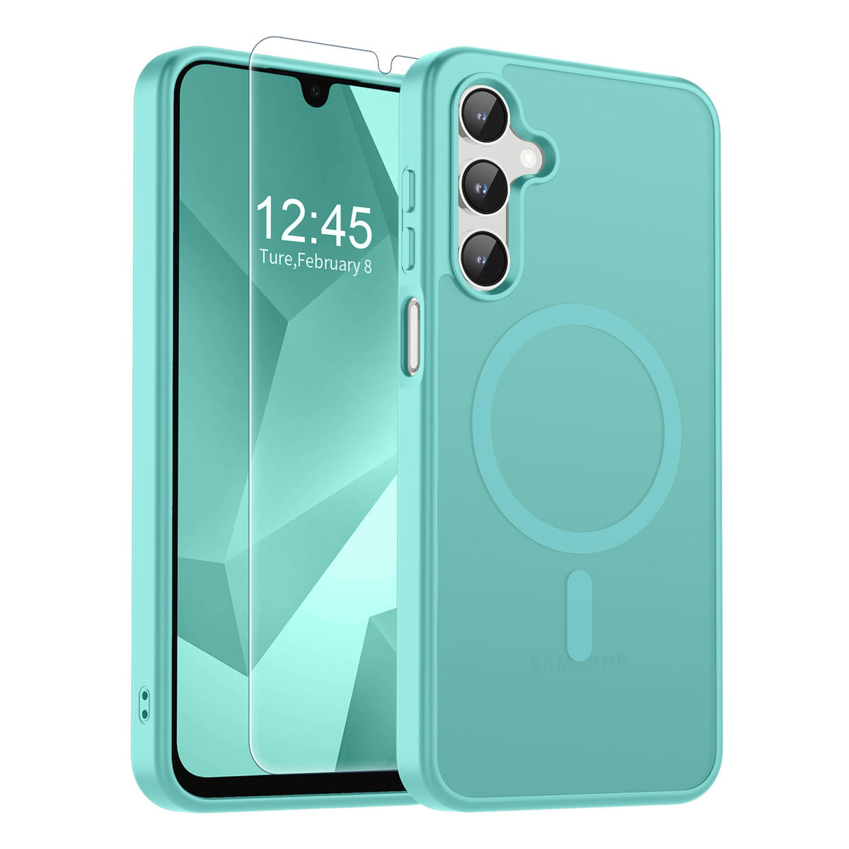 Transparent shockproof magnetic phone case for Samsung Galaxy S25 Ultra with screen protector