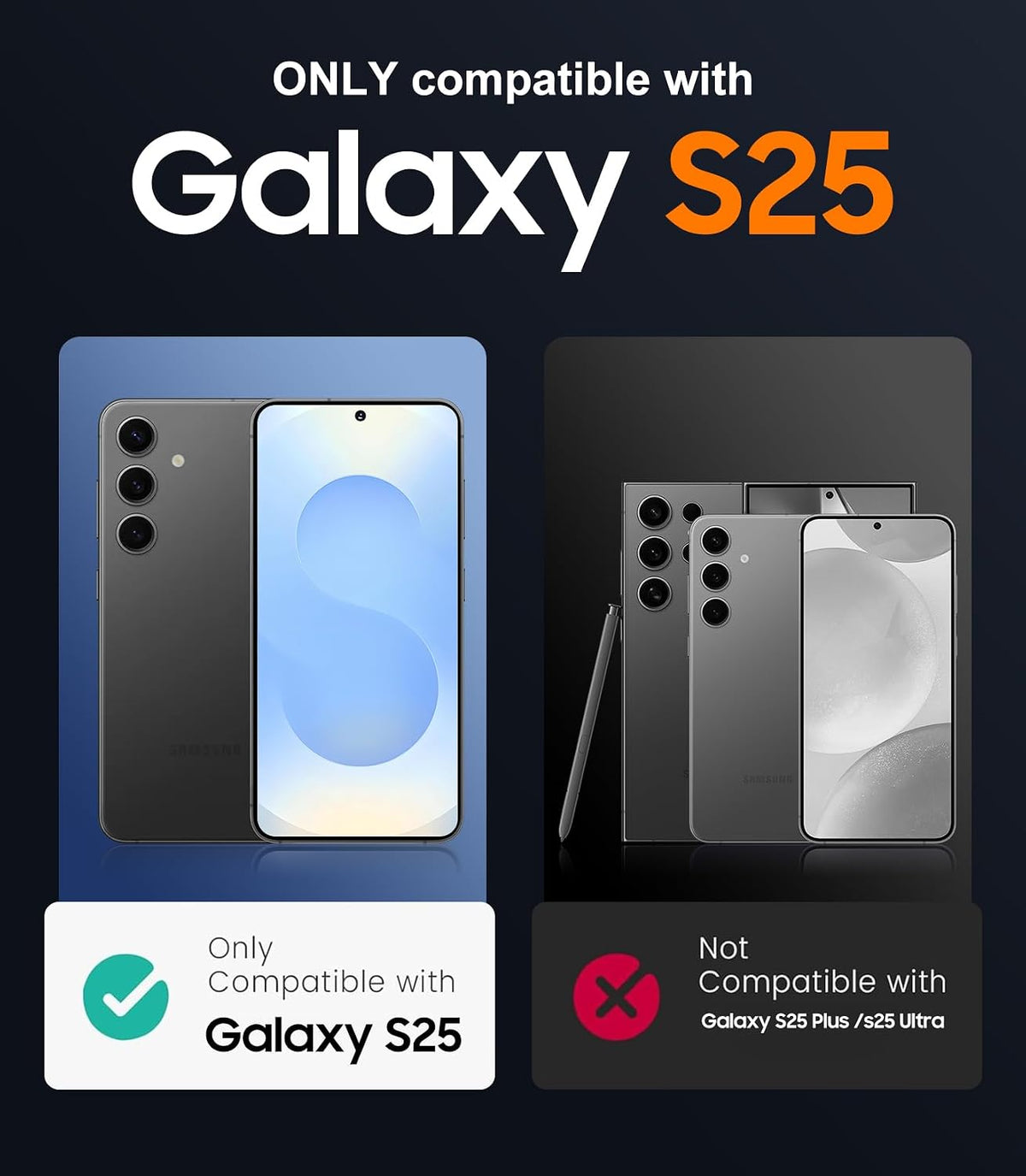 Military-grade shockproof and waterproof phone case for Samsung Galaxy S25