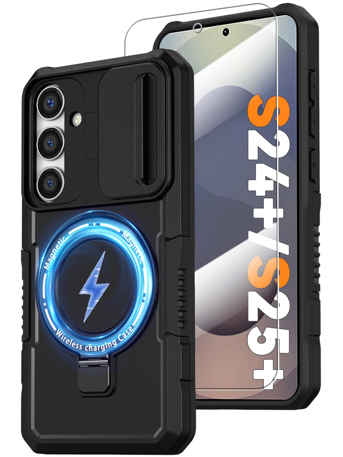 PC+TPU shockproof phone case for Samsung Galaxy S21 FE, includes 2 sc