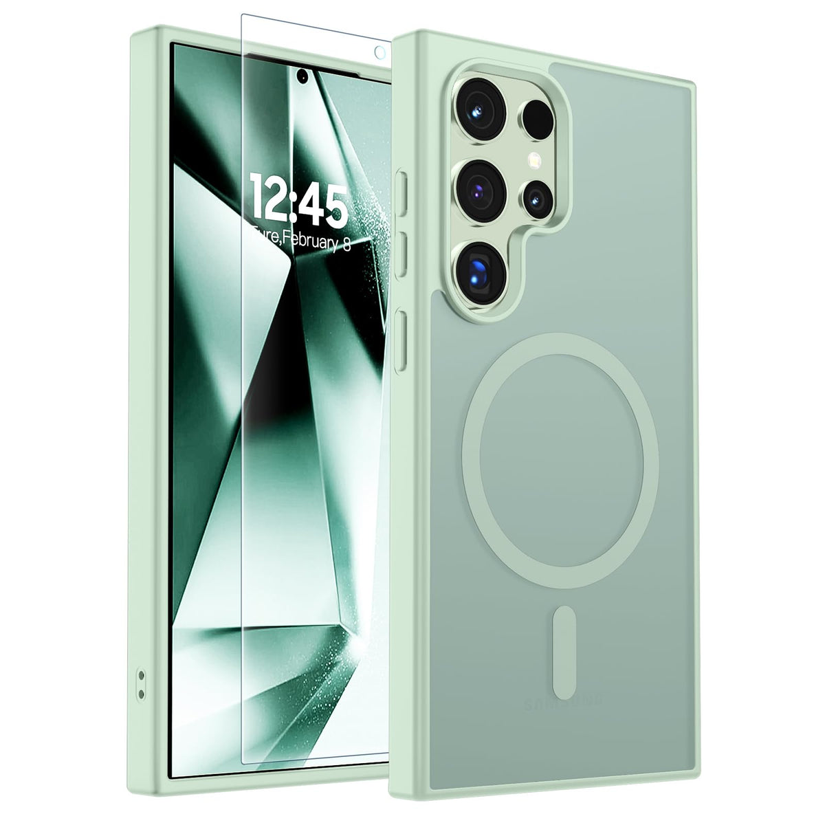 Transparent shockproof magnetic phone case for Samsung Galaxy S25 Ultra with screen protector