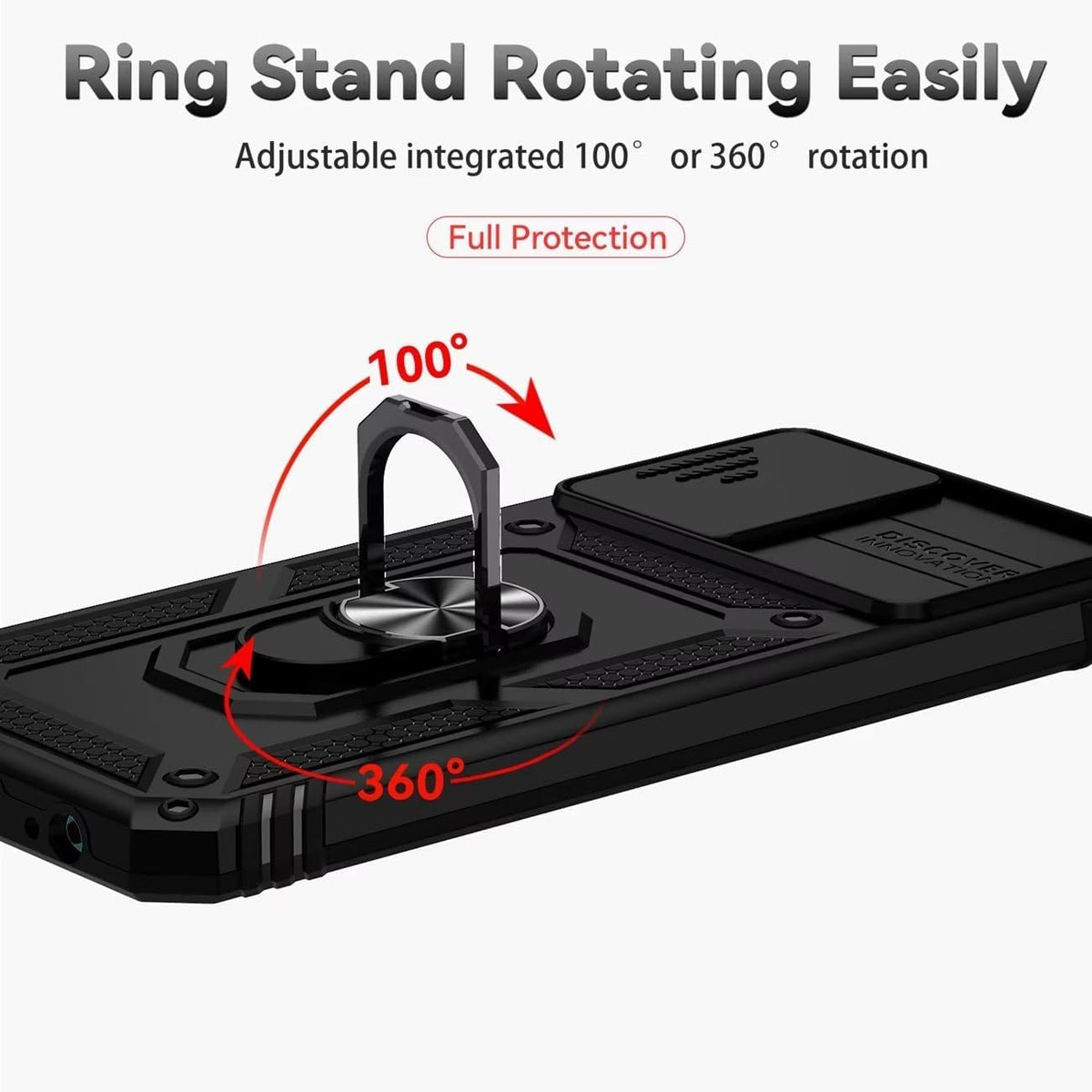 Magnetic phone case for Redmi Note 10/Redmi Note 10S/Poco M5S, with tempered glass screen protector.