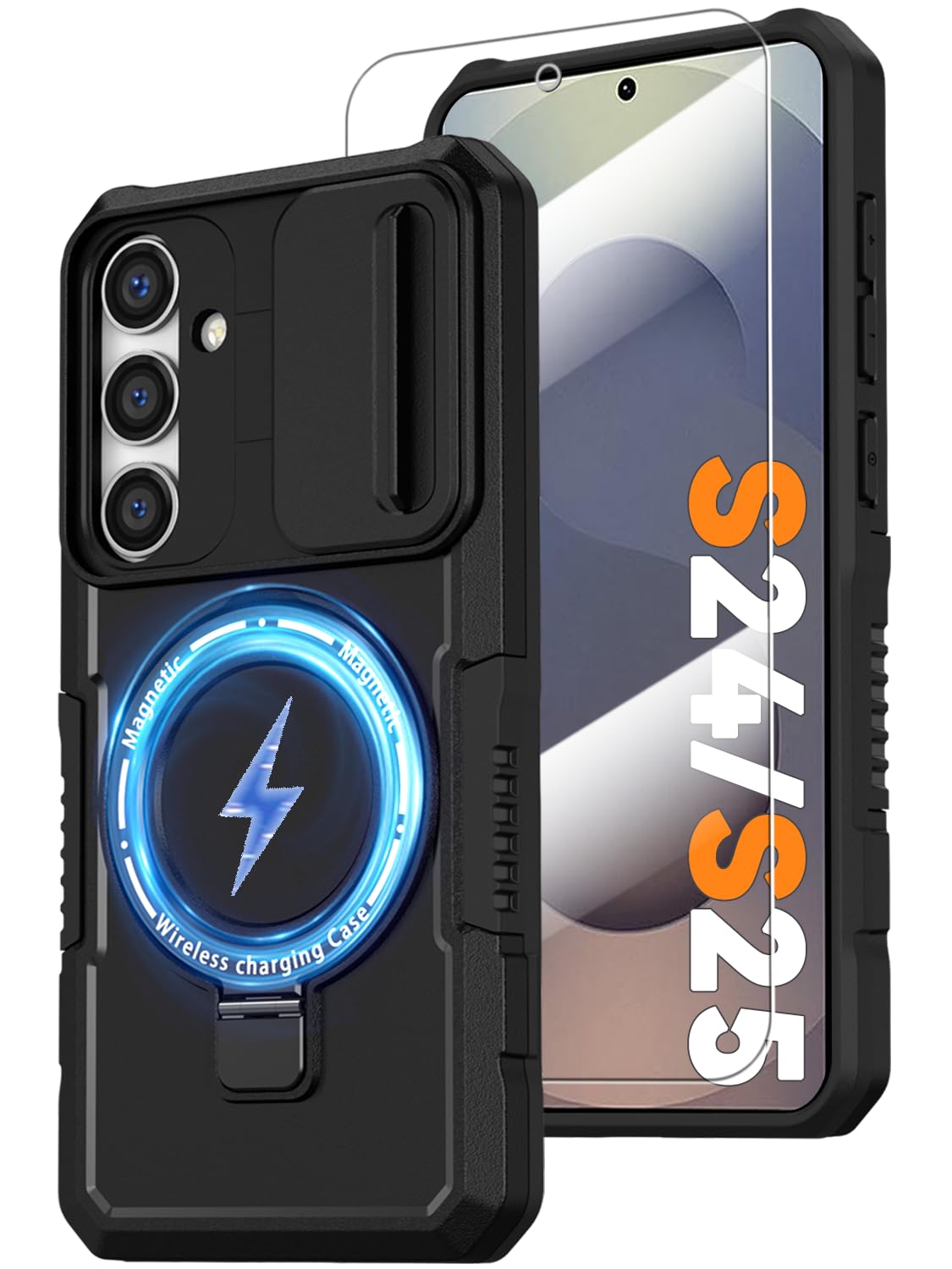 PC+TPU shockproof phone case for Samsung Galaxy S21 FE, includes 2 sc