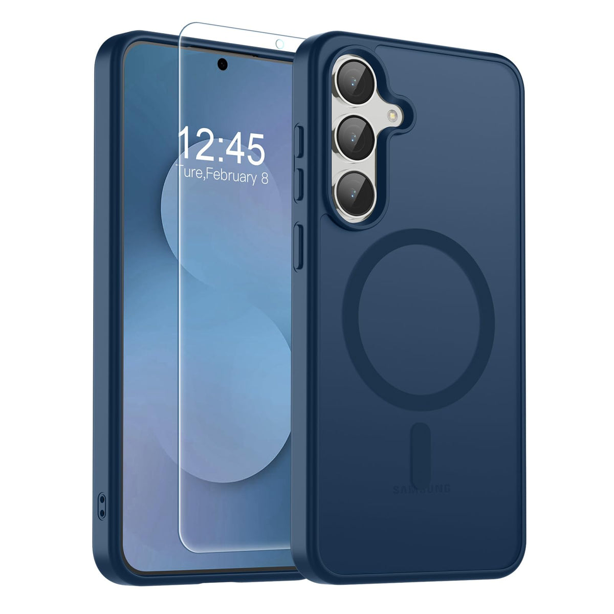 Transparent shockproof magnetic phone case for Samsung Galaxy S25 Ultra with screen protector