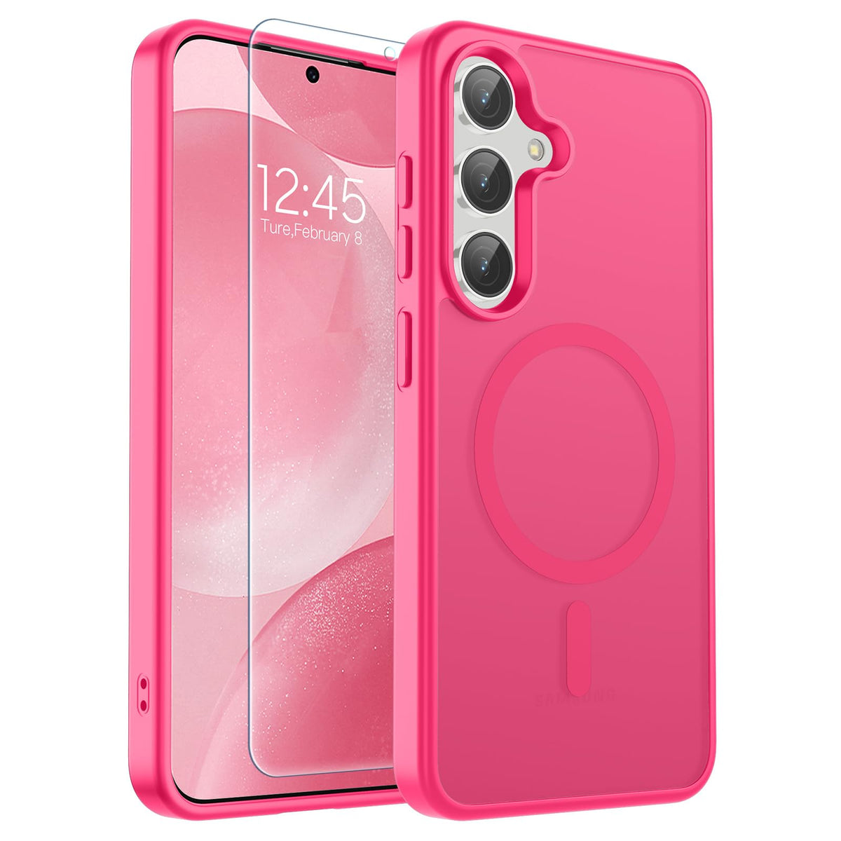 Transparent shockproof magnetic phone case for Samsung Galaxy S25 Ultra with screen protector