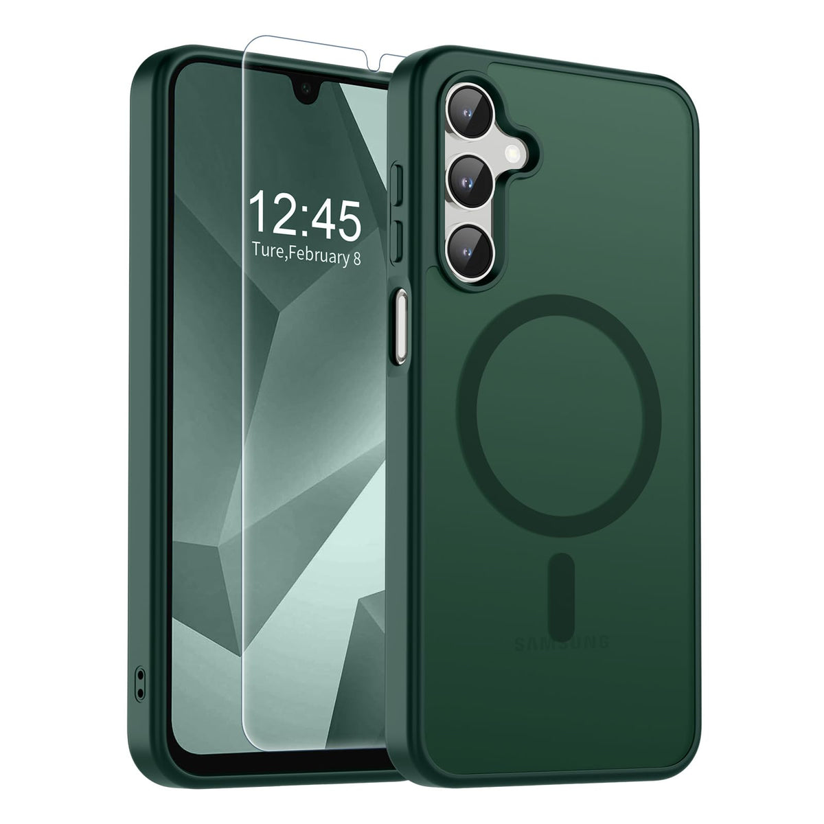 Transparent shockproof magnetic phone case for Samsung Galaxy S25 Ultra with screen protector