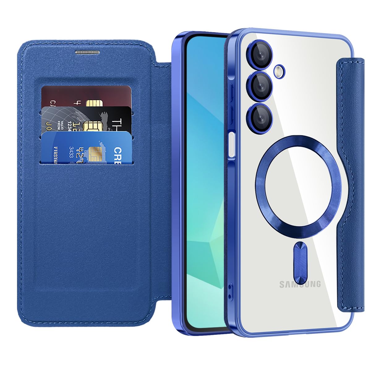 Flip leather phone case for Samsung Galaxy A17 5G, MagSafe compatible