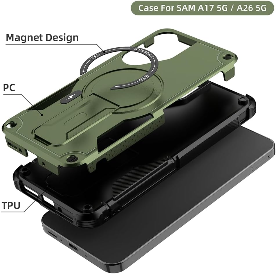 TPU+PC shockproof phone case stand for Galaxy A17/A26-5G