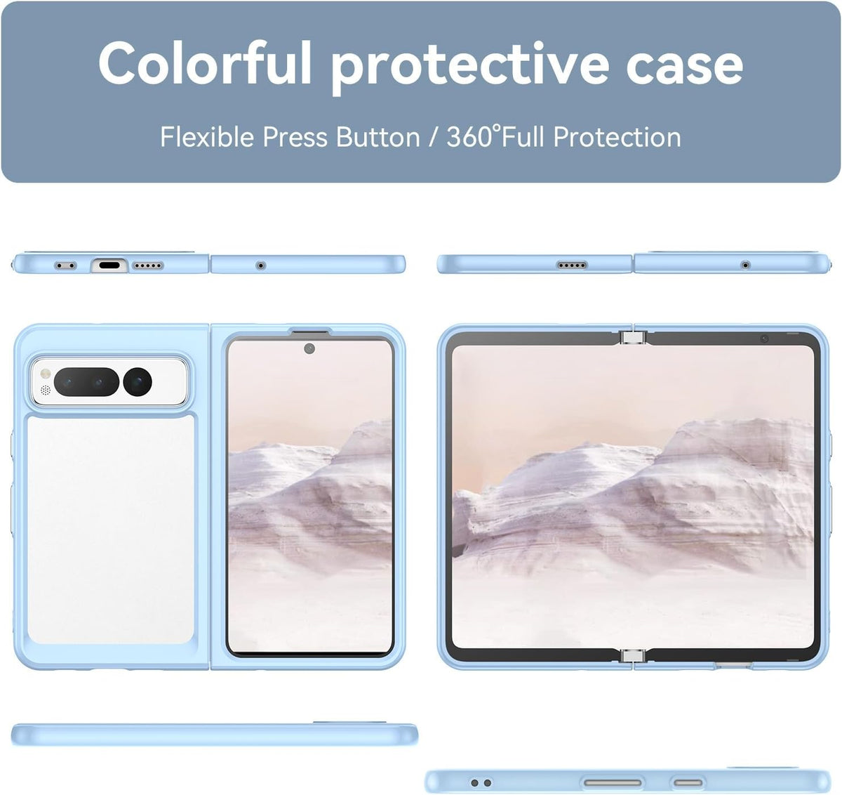Transparent TPU+PC Acrylic Phone Case for Google Pixel Fold