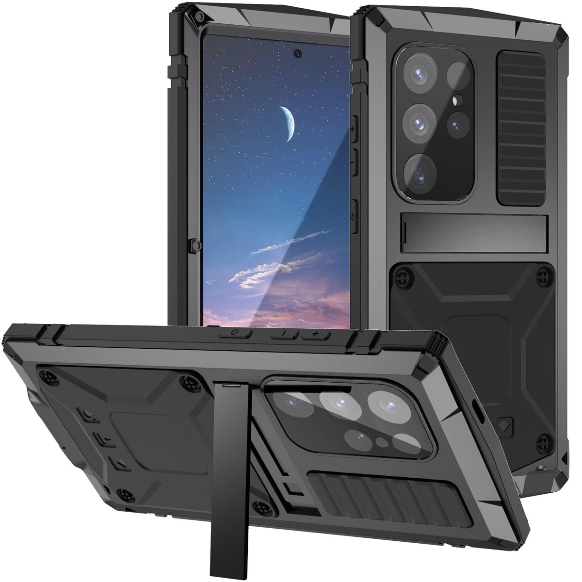 Military Grade Shockproof Metal Phone  Case for Samsung Galaxy S25  Glass Screen Protector