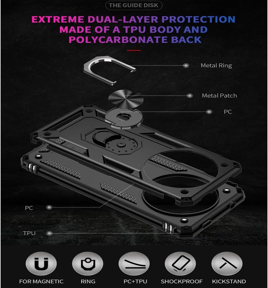Shockproof phone case for Xiaomi Redmi A3, with tempered glass screen protector [2-pack]