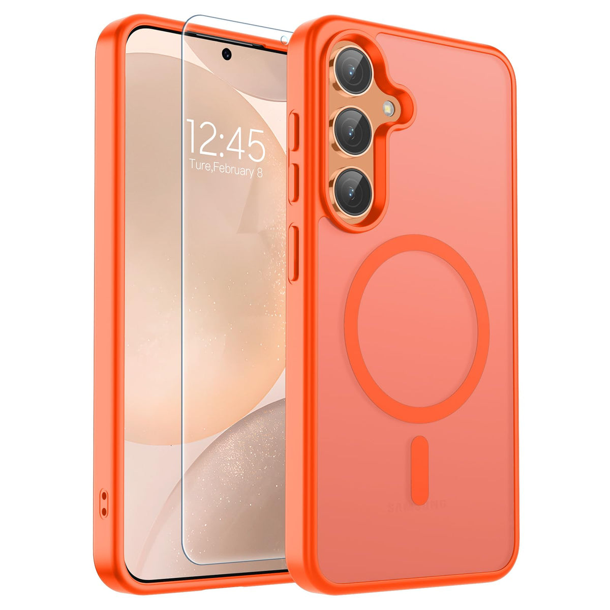 Transparent shockproof magnetic phone case for Samsung Galaxy S25 Ultra with screen protector