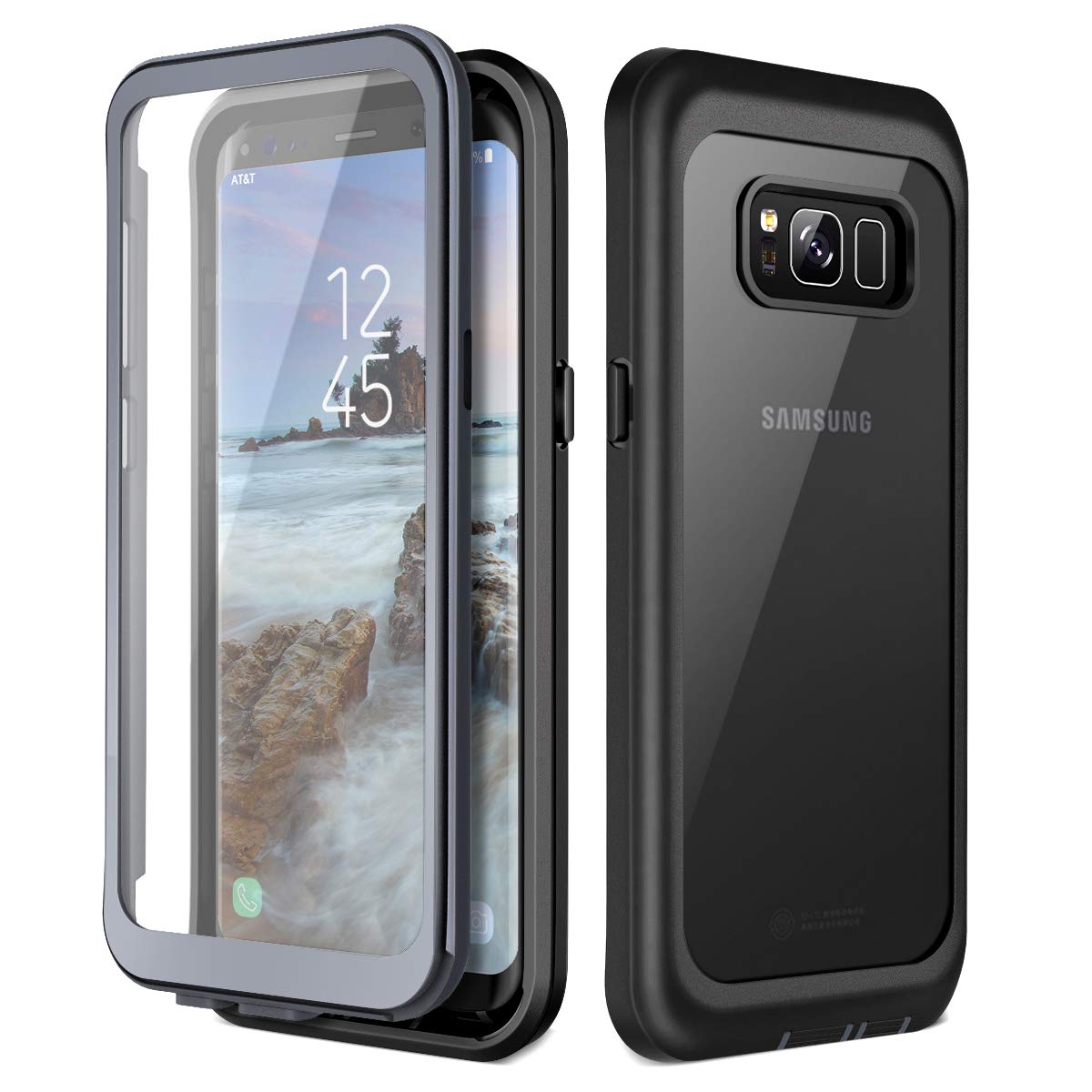 Full-coverage clear phone case for Samsung Galaxy S8 Plus