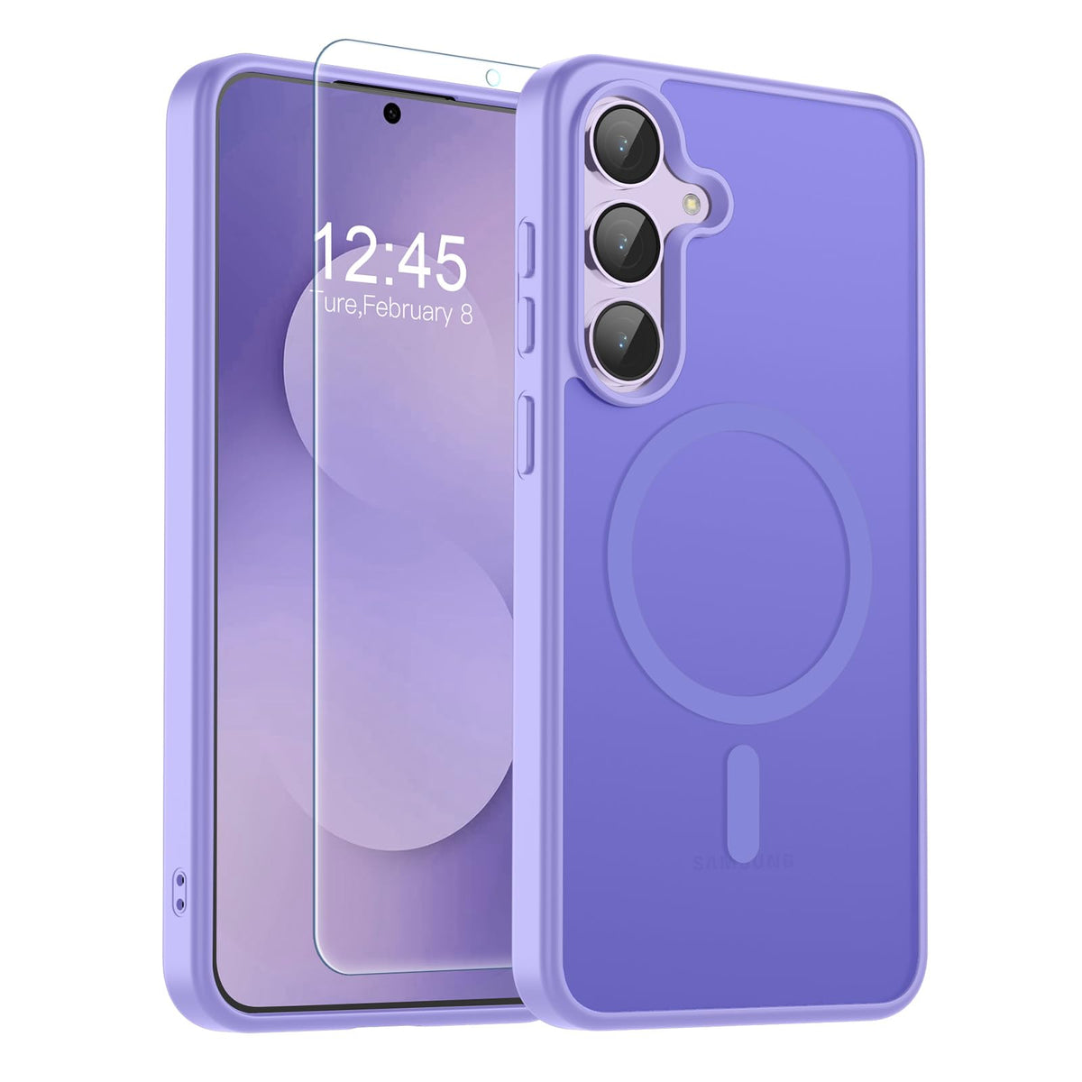 Transparent shockproof magnetic phone case for Samsung Galaxy S25 Ultra with screen protector