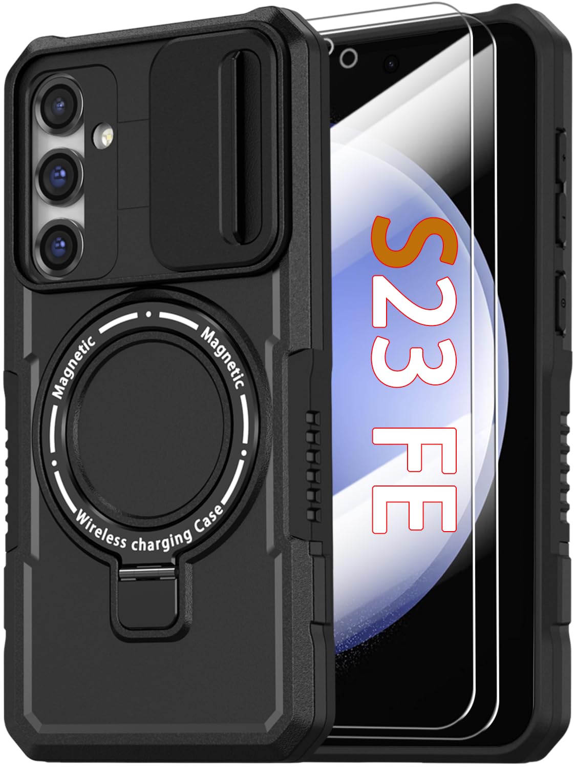 PC+TPU shockproof phone case for Samsung Galaxy S21 FE, includes 2 sc
