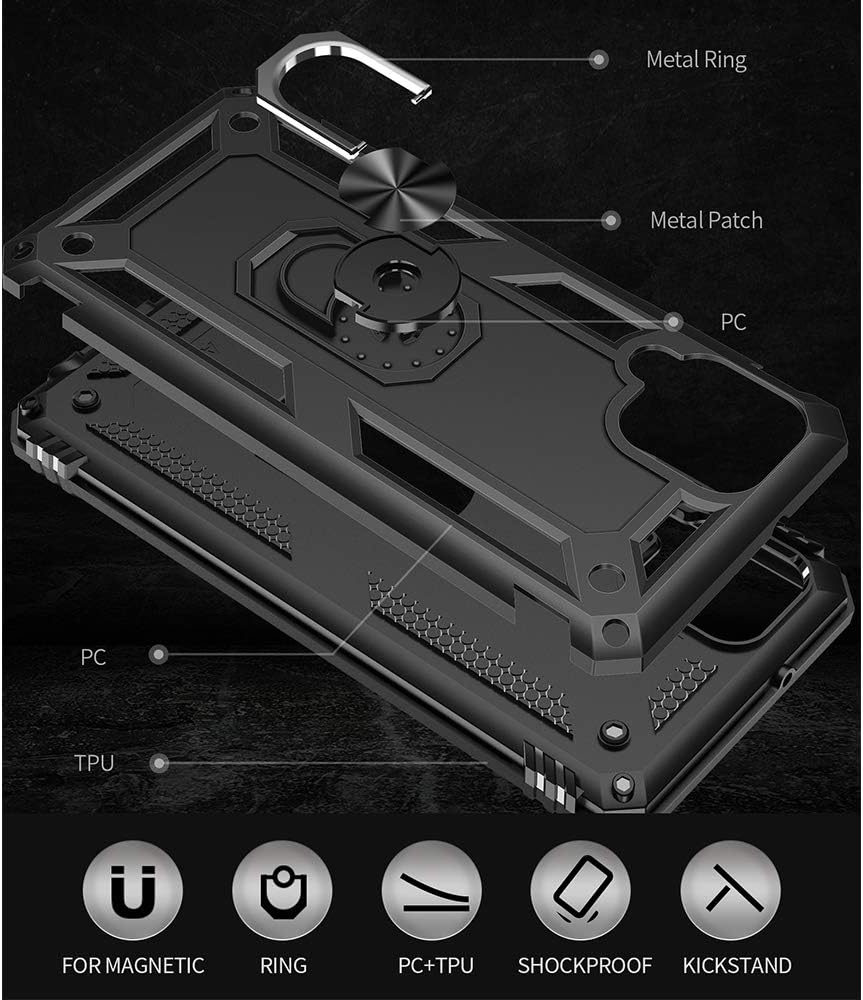 Shockproof phone case for Samsung A12 with screen protector
