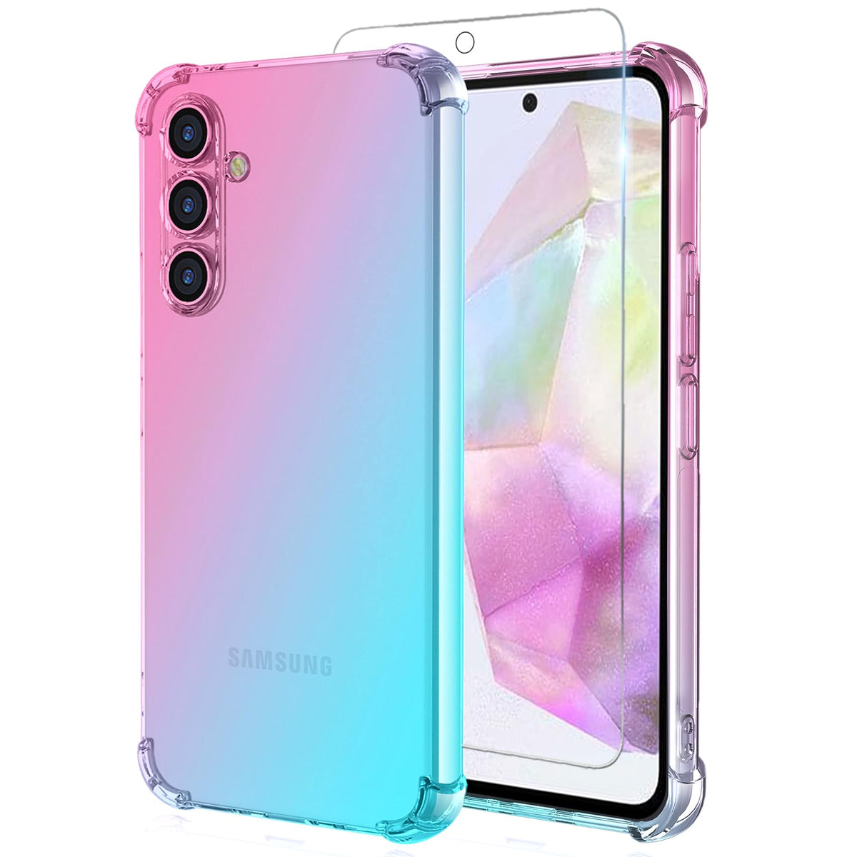 Gradient TPU Phone Case + Screen Protector for Samsung Galaxy A26 Sho