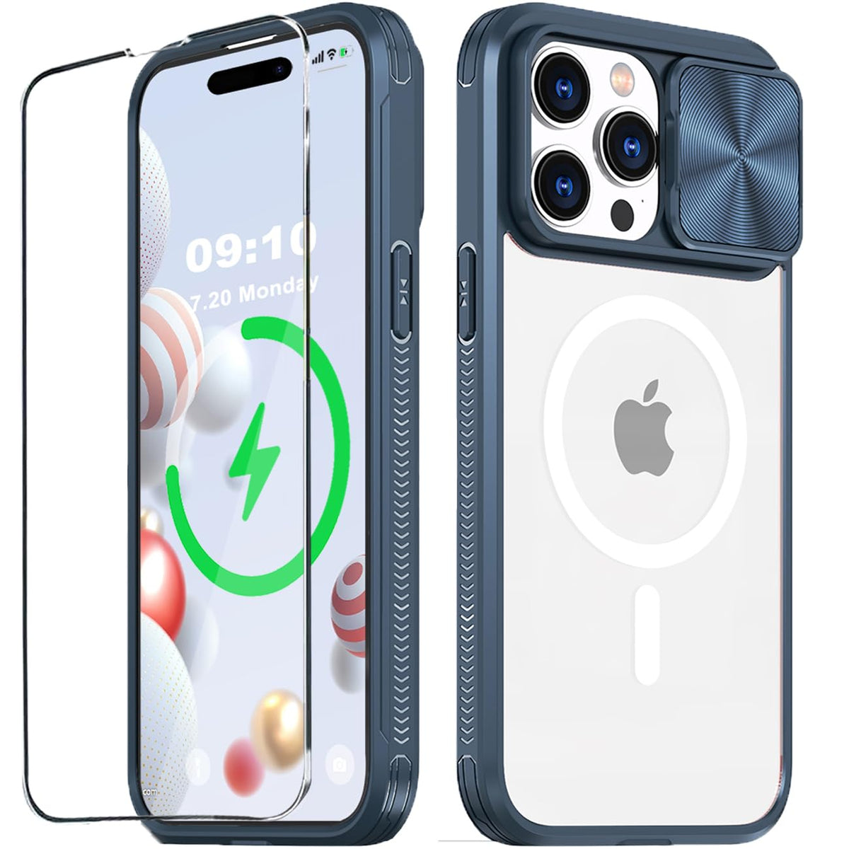 PU+PC MagSafe iPhone 15 Pro Max Case Clear Anti-Yellow with Screen Pr