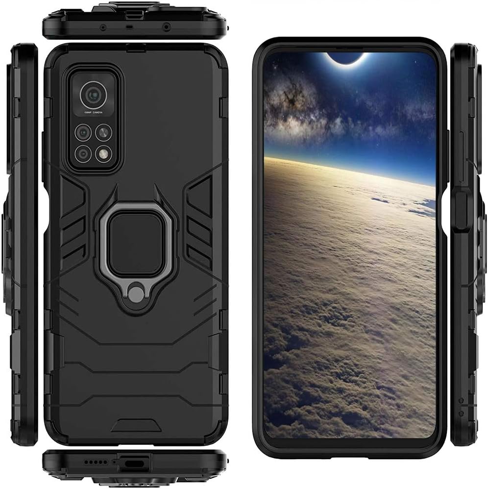 Shockproof phone case for Xiaomi Mi 10T/10T Pro 5G, with tempered glass screen protector.
