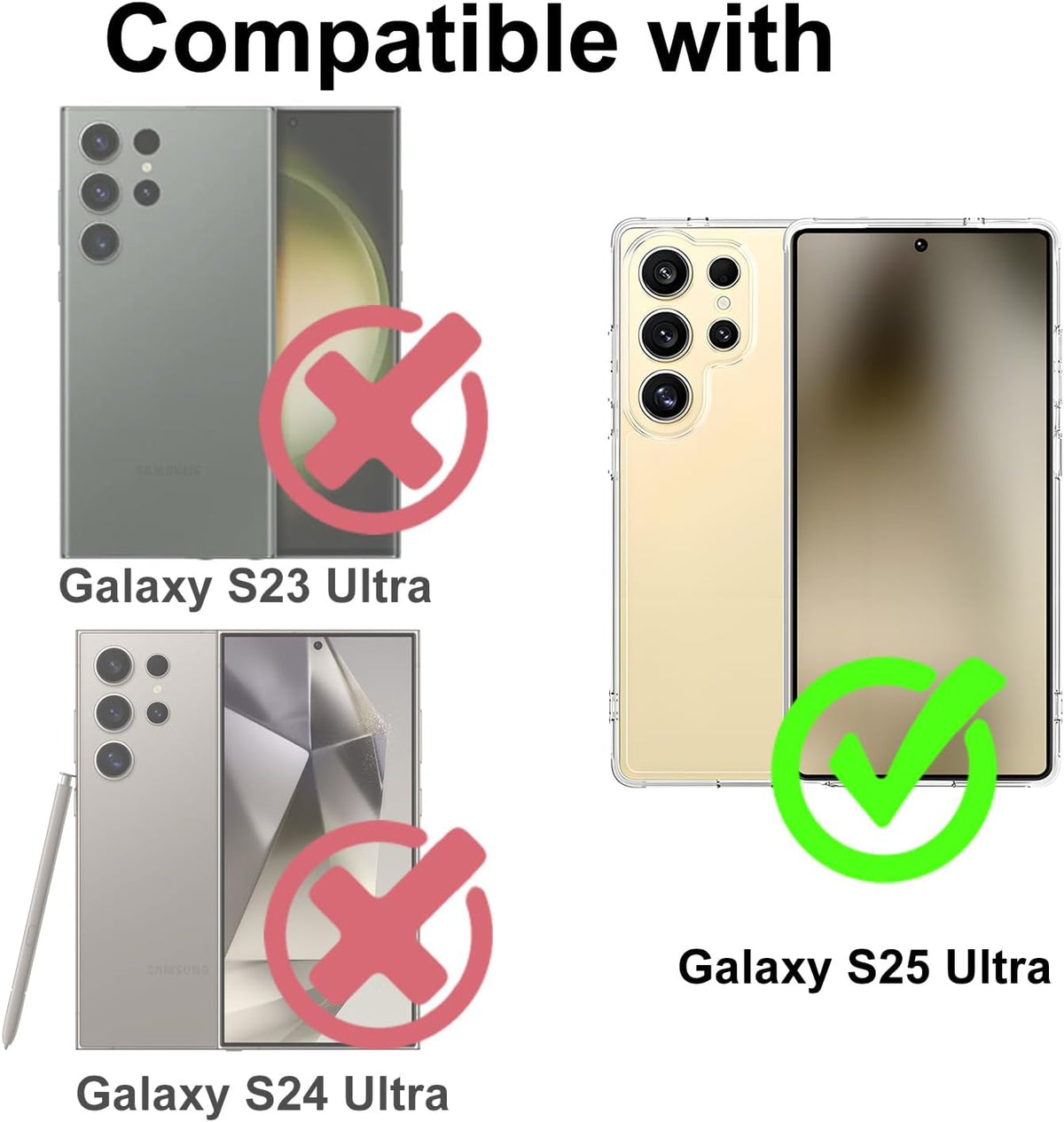 TPUltra+PC transparent anti-yellowing phone case for SamsUltrang Galaxy S25 Ultra