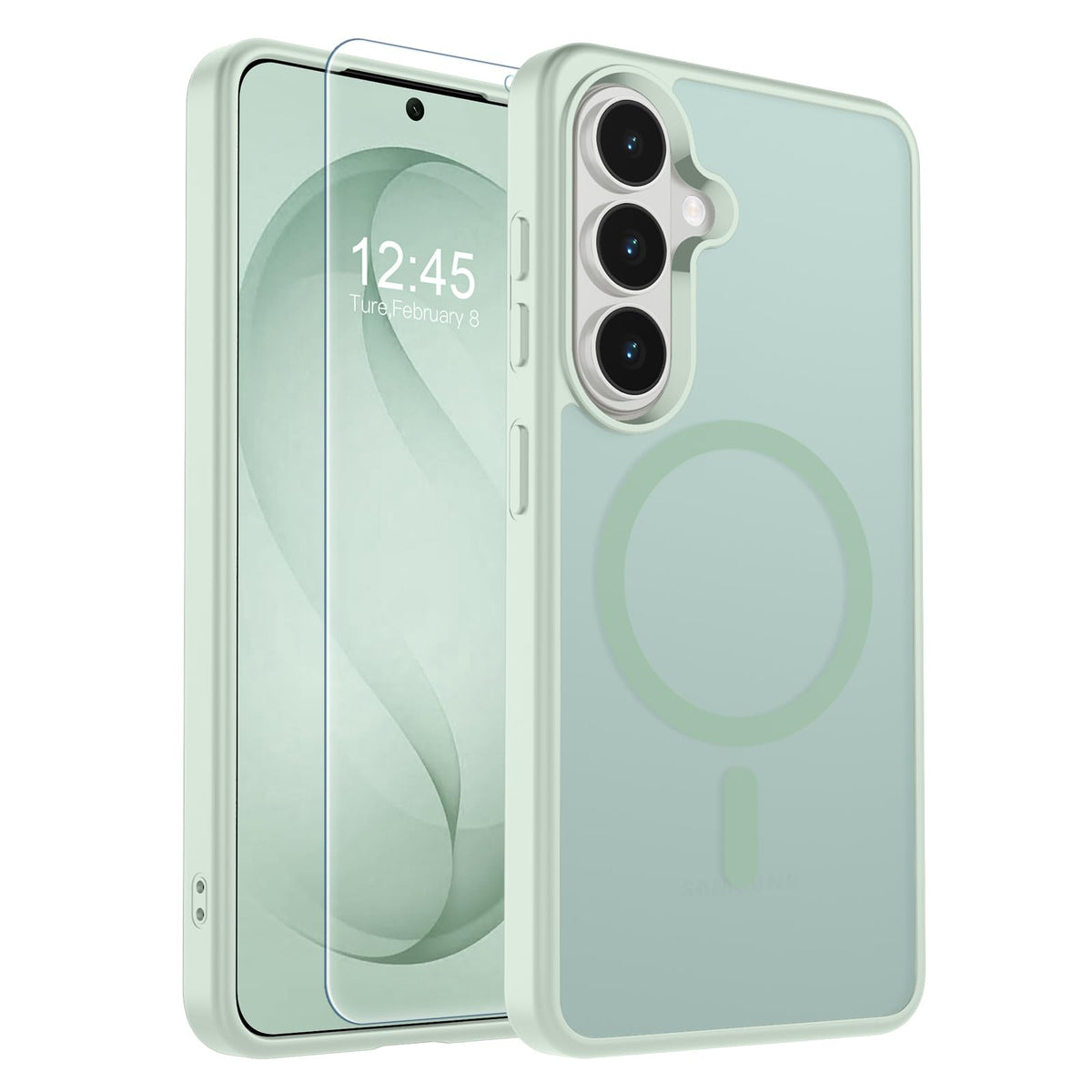 Transparent shockproof magnetic phone case for Samsung Galaxy S25 Ultra with screen protector