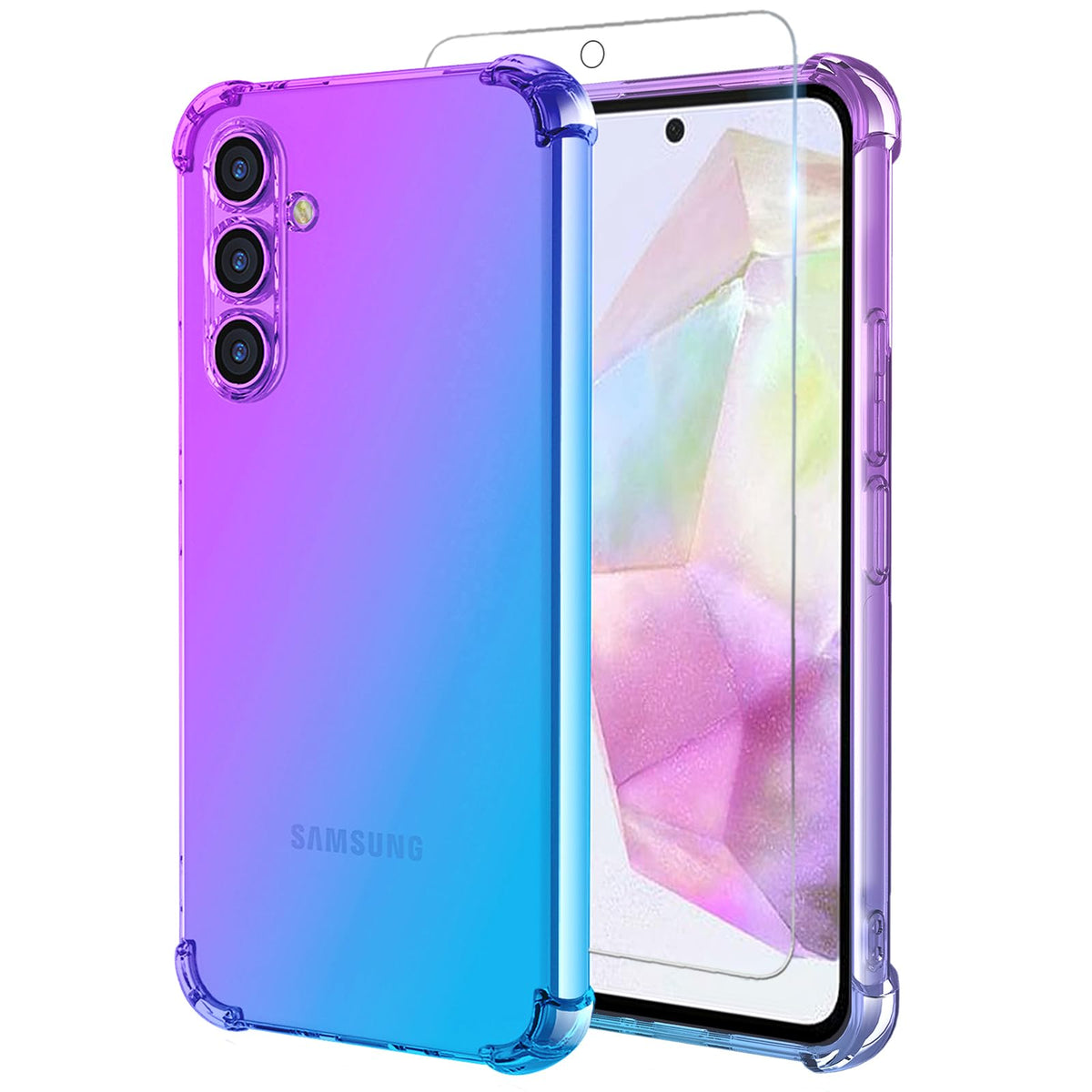 Gradient TPU Phone Case + Screen Protector for Samsung Galaxy A26 Sho
