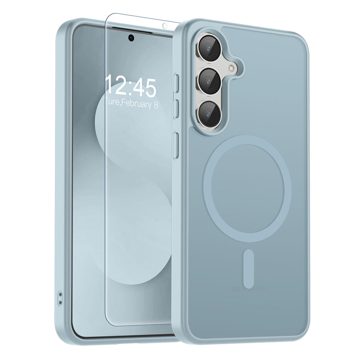 Transparent shockproof magnetic phone case for Samsung Galaxy S25 Ultra with screen protector