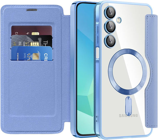 Flip leather phone case for Samsung Galaxy A17 5G, MagSafe compatible