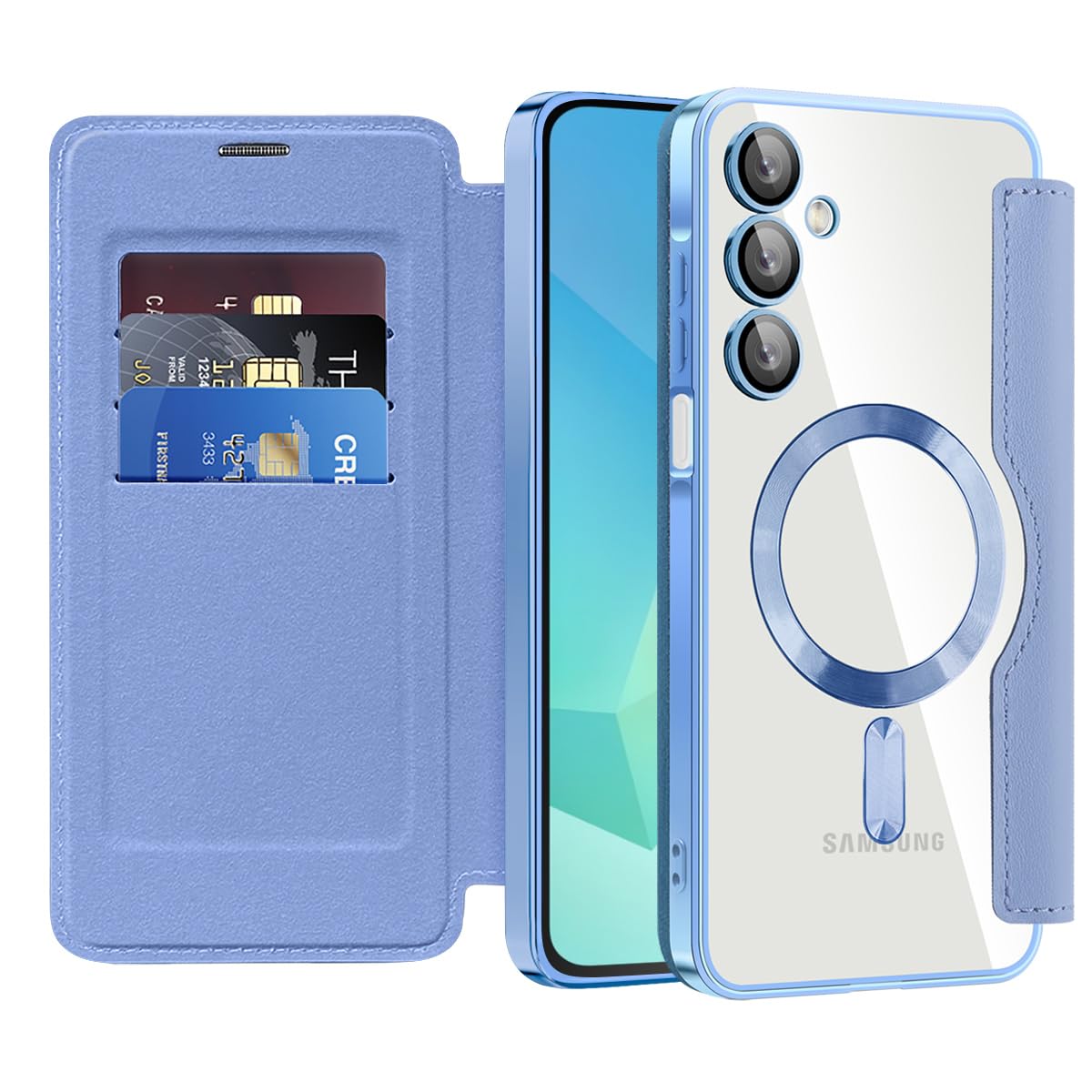 Flip leather phone case for Samsung Galaxy A17 5G, MagSafe compatible