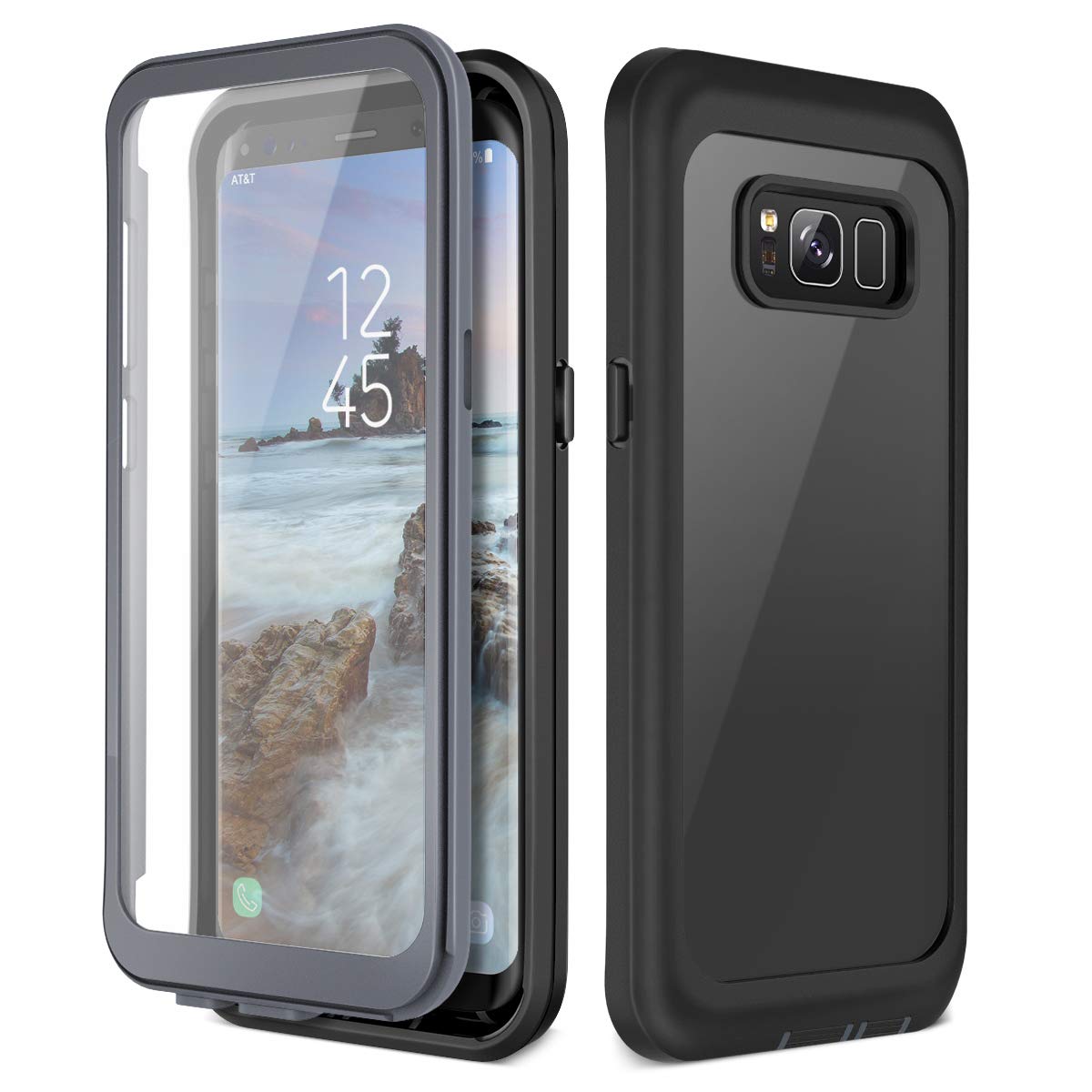 Full-coverage clear phone case for Samsung Galaxy S8 Plus