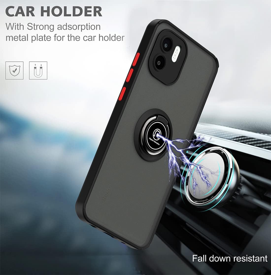 TPU + PC phone case for Xiaomi Redmi A1 / Redmi A2 4G, with screen protector