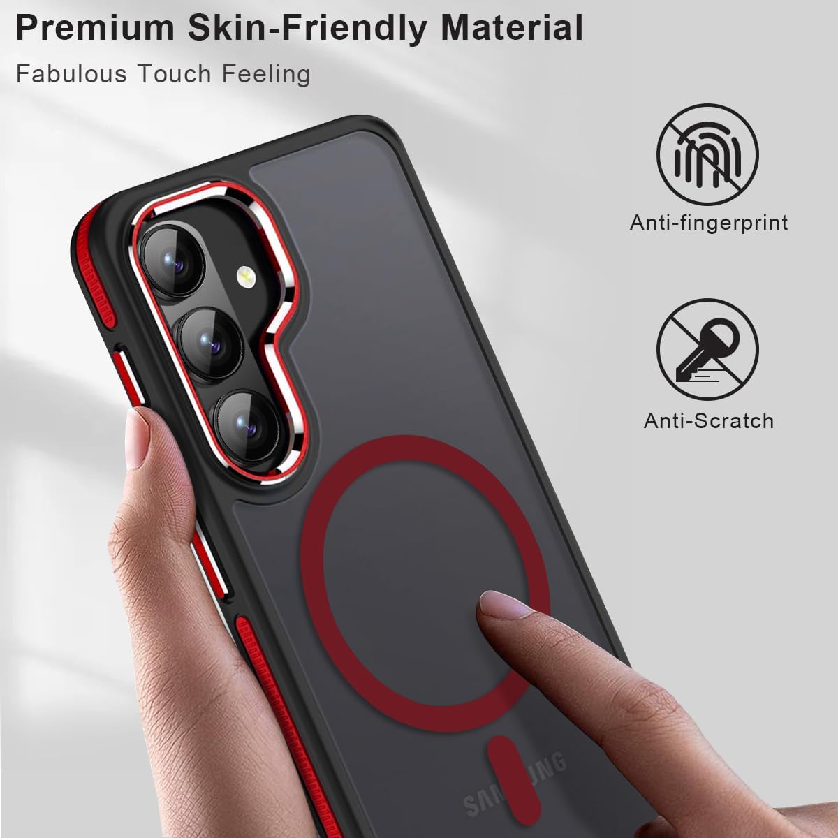 Anti-slip and shockproof phone case for Samsung Galaxy S23, compatible with MagSafe