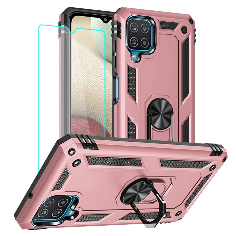 Shockproof phone case for Samsung A12 with screen protector