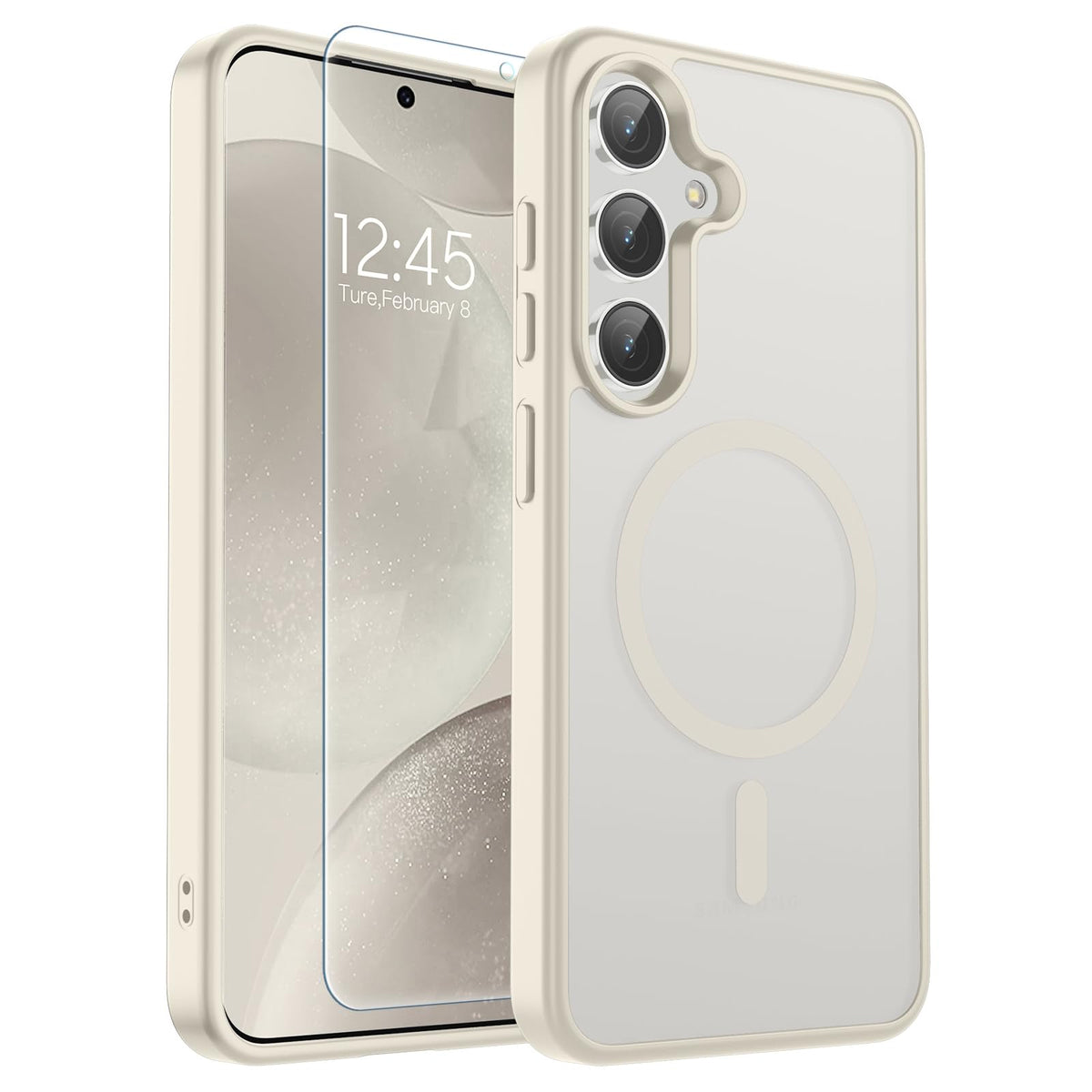 Transparent shockproof magnetic phone case for Samsung Galaxy S25 Ultra with screen protector